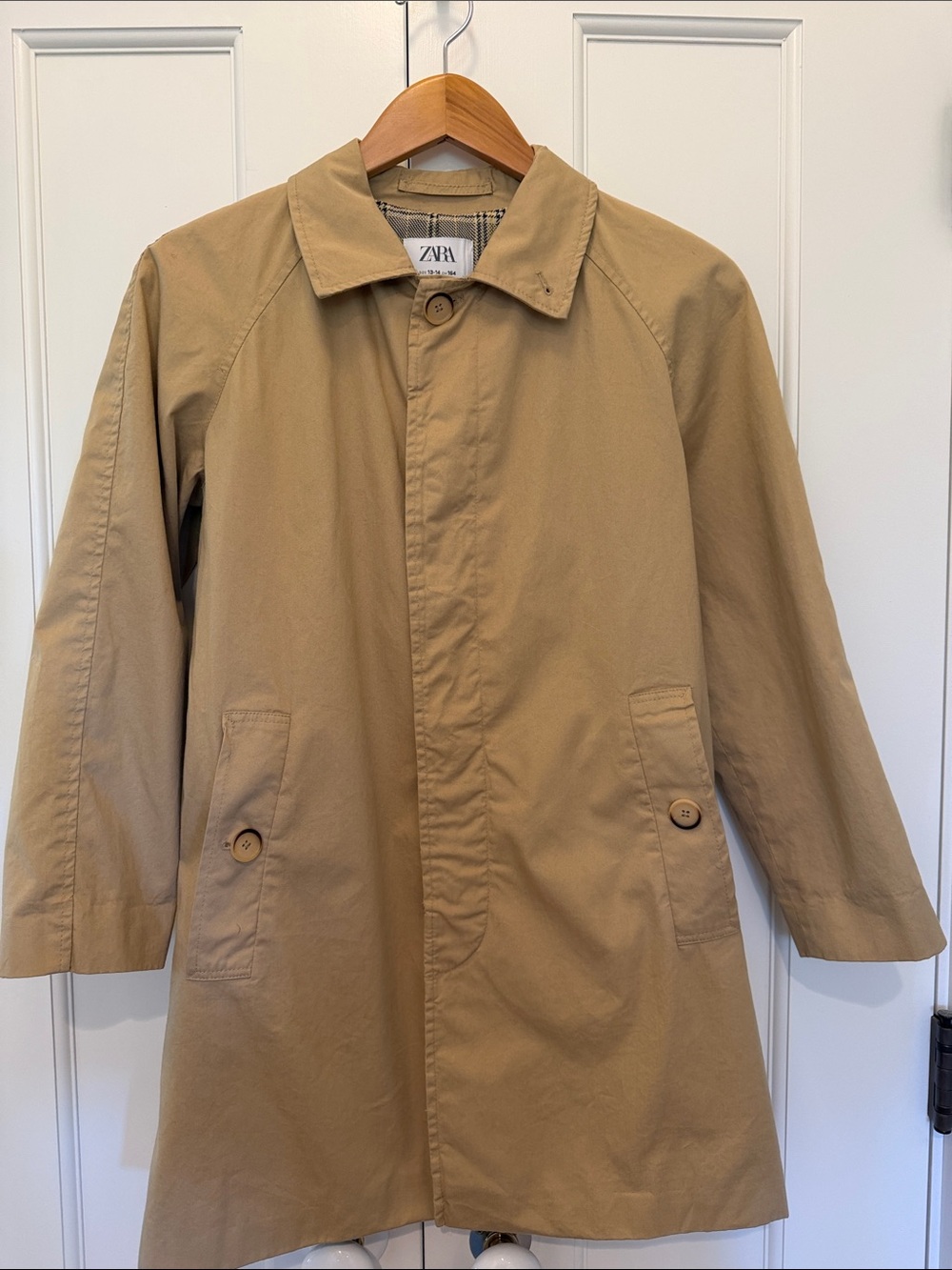 Zara boys khaki overcoat
